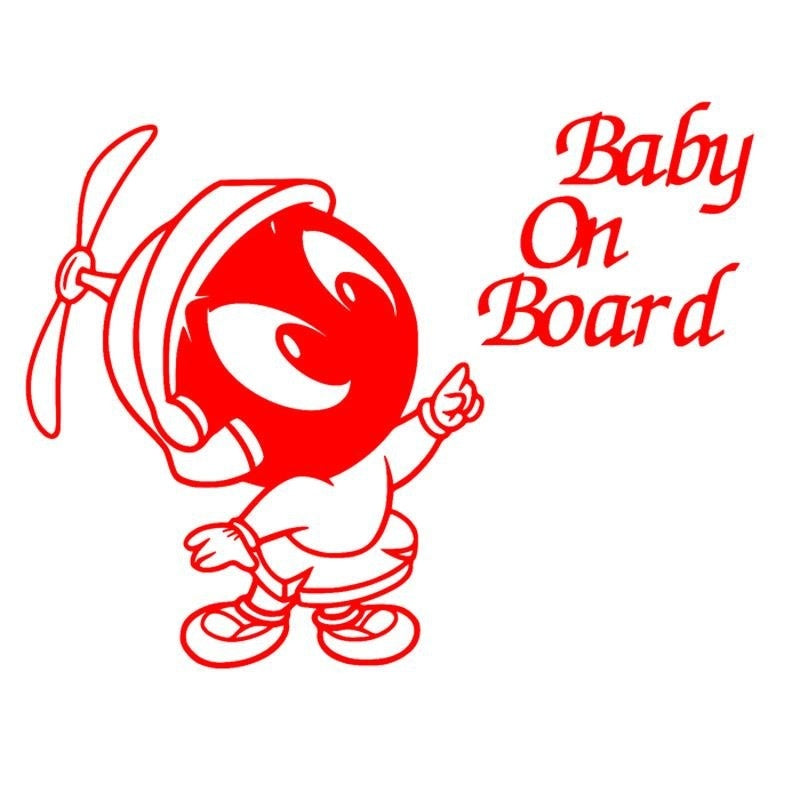 15.2cm*11.4cm The Martian Baby On Board Marvin Novelty Car Stickers Window Vinyl Decal Truck Auto Suv Door Bumper Waterproof  Art Sticker Wall Jdm Laptop Kayak