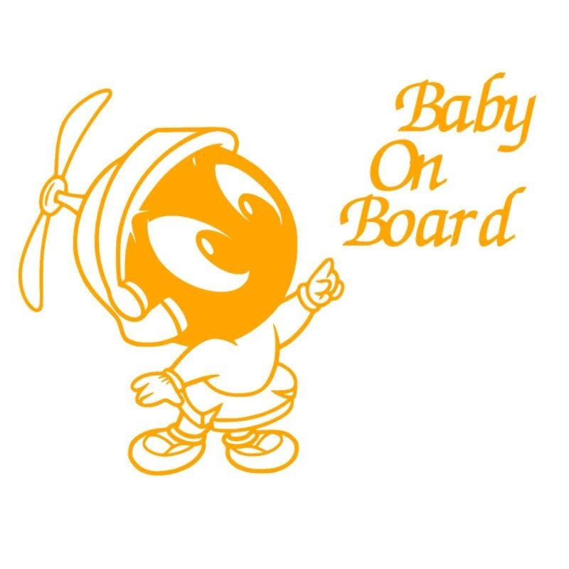 15.2cm*11.4cm The Martian Baby On Board Marvin Novelty Car Stickers Window Vinyl Decal Truck Auto Suv Door Bumper Waterproof  Art Sticker Wall Jdm Laptop Kayak