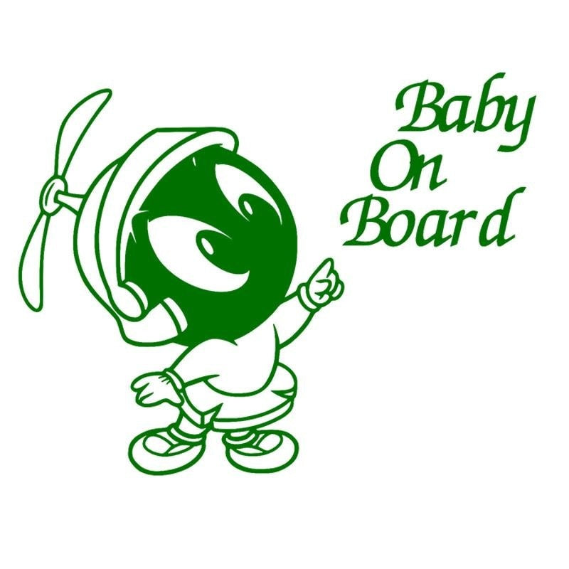 15.2cm*11.4cm The Martian Baby On Board Marvin Novelty Car Stickers Window Vinyl Decal Truck Auto Suv Door Bumper Waterproof  Art Sticker Wall Jdm Laptop Kayak