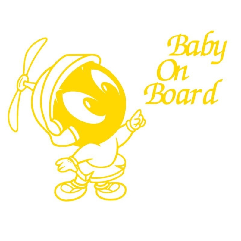 15.2cm*11.4cm The Martian Baby On Board Marvin Novelty Car Stickers Window Vinyl Decal Truck Auto Suv Door Bumper Waterproof  Art Sticker Wall Jdm Laptop Kayak