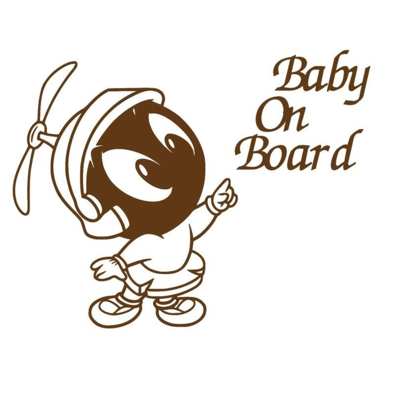 15.2cm*11.4cm The Martian Baby On Board Marvin Novelty Car Stickers Window Vinyl Decal Truck Auto Suv Door Bumper Waterproof  Art Sticker Wall Jdm Laptop Kayak