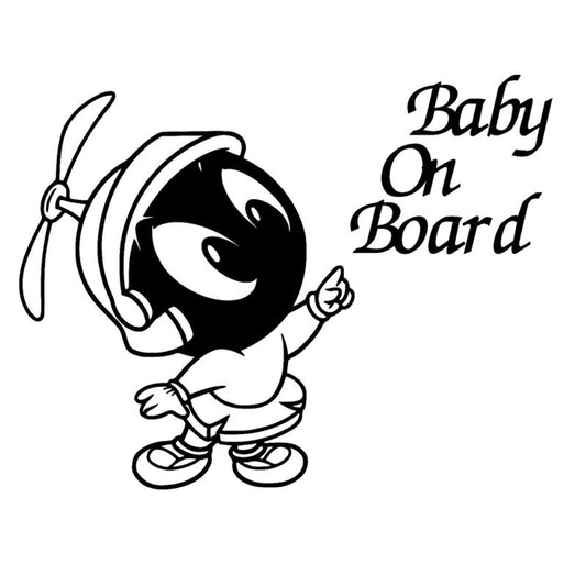 15.2cm*11.4cm The Martian Baby On Board Marvin Novelty Car Stickers Window Vinyl Decal Truck Auto Suv Door Bumper Waterproof  Art Sticker Wall Jdm Laptop Kayak