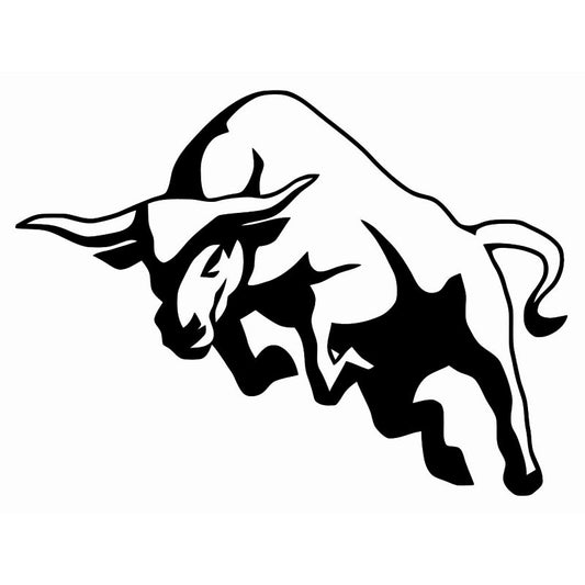 2017 NEW  14.3*10.5CM Mighty Jumping Bull Car Sticker Classic Animal Vinyl Car Styling Decals Black/Silver S1-2653
