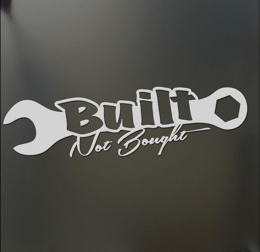 New Brand Built Not Bought Sticker Funny Turbo Wrench Jdm Drift Lowered Car Window