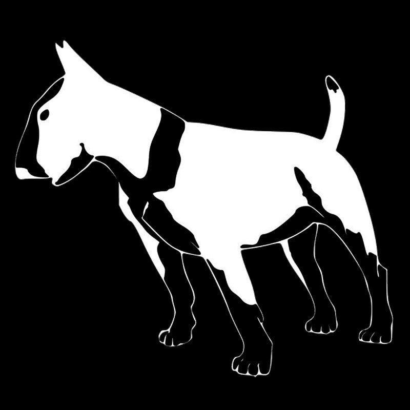 New Fashion Funny stickers 11.4*10.2CM Bull Terrier Decals Cute Funny Pet Dog Waterproof Car Stickers Car Styling Decoration Black/Silver S1-0304
