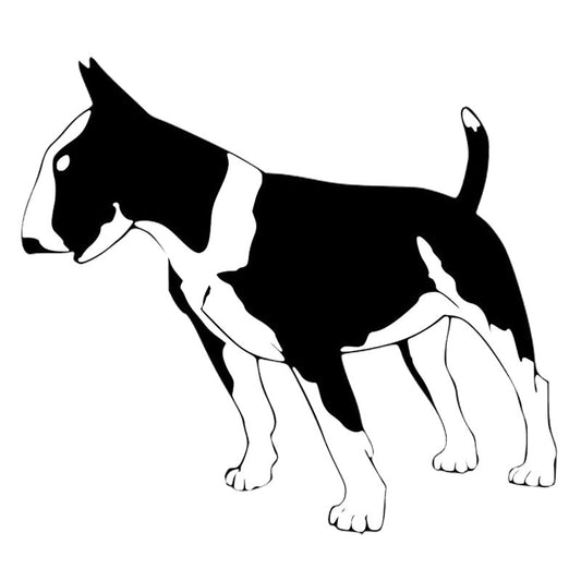 New Fashion Funny stickers 11.4*10.2CM Bull Terrier Decals Cute Funny Pet Dog Waterproof Car Stickers Car Styling Decoration Black/Silver S1-0304