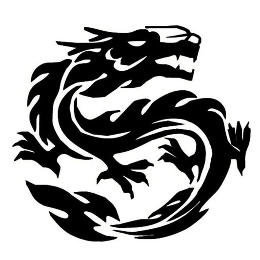 14*12CM Waterproof DRAGON Totem Car Sticker Decal Sticker Body Stickers Dragon Pattern Black/Silver CT-606