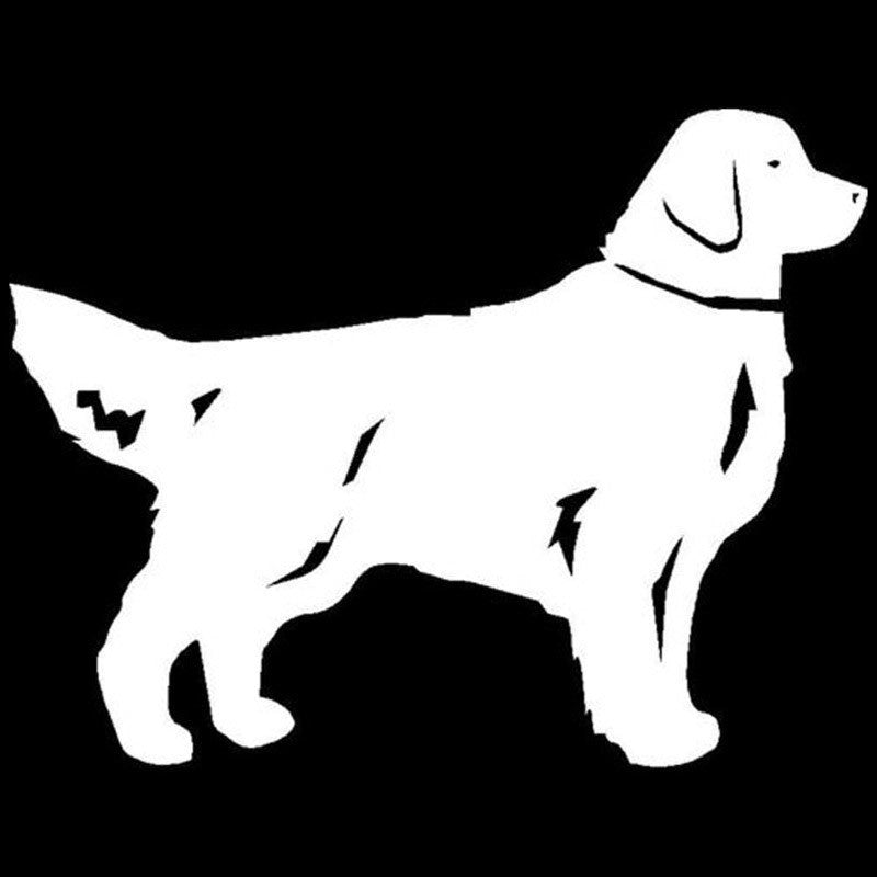 High-quality  17.8*13.8CM Golden Retriever Dog Car Stickers  Vinyl Decal Car Styling Bumper Decoration Black/Silver S1-0726