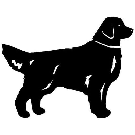 High-quality  17.8*13.8CM Golden Retriever Dog Car Stickers  Vinyl Decal Car Styling Bumper Decoration Black/Silver S1-0726