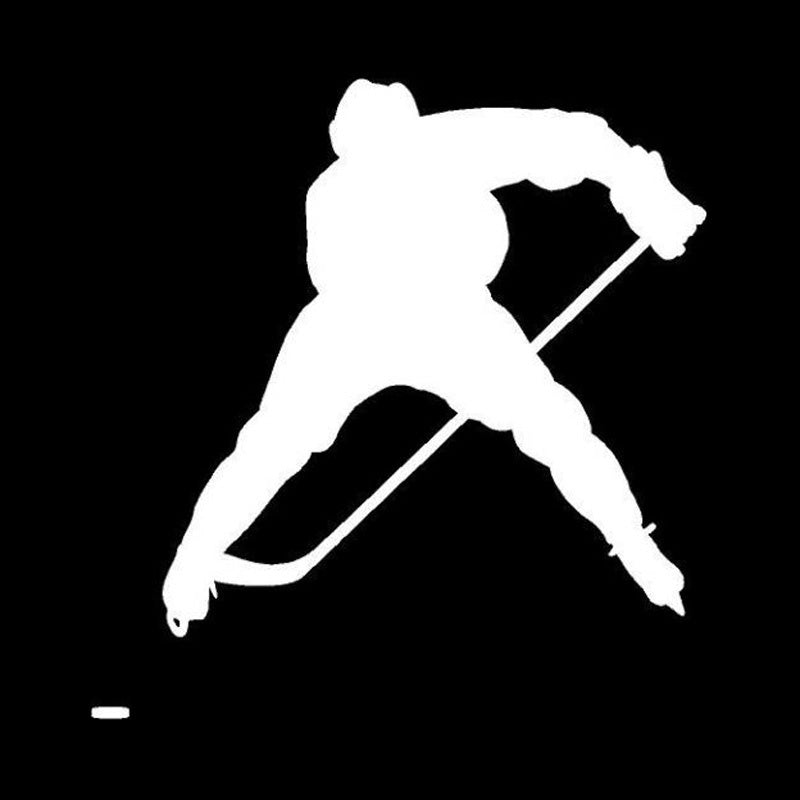 New Fashion 17.3*16.2CM Covering The Body Of Ice Hockey Player Stickers Car Styling  Vinyl Car Decals Black/Silver