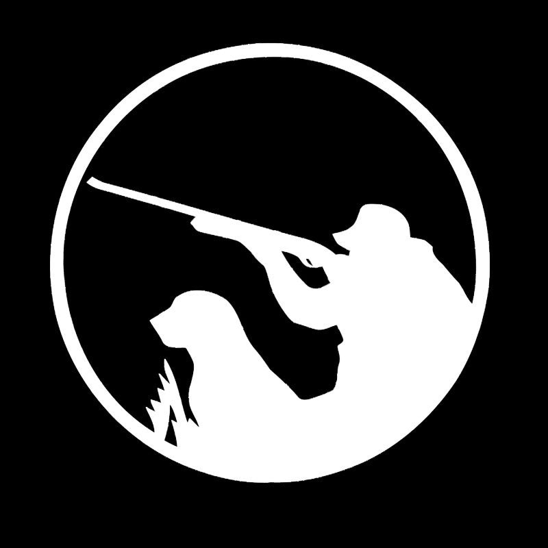 New Hot  14*14CM Hunter With Dog Vinyl Decal Creative Waterproof Car Stickers Car Styling Decoration Black/Silver S1-0357