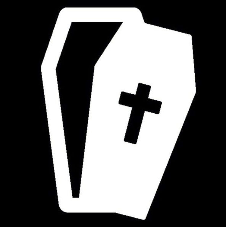 New Hot 10*13CM Halloween Coffin Car Stickers Decals Motorcycle  Stickers Car Styling Accessories