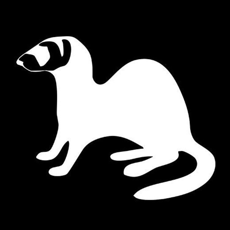 New Fashion  17*14CM Car Styling FERRET WALKING Cartoon Animal Stickers Motorcycle Car Decals Black/Silver C2-0197