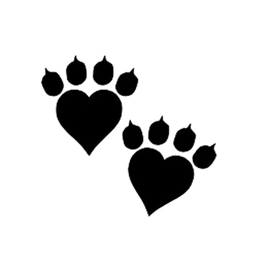 New Hot 14cm*12.9cm Animal Cat Paw Print Heart  Vinyl Decal Car Sticker