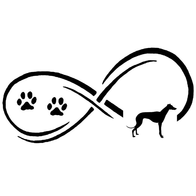 Fashion 17.7*8.9CM Greyhound Dog Eternity Paw Print Car Styling Classic Cartoon Decoration Stickers Decals