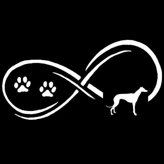 Fashion 17.7*8.9CM Greyhound Dog Eternity Paw Print Car Styling Classic Cartoon Decoration Stickers Decals