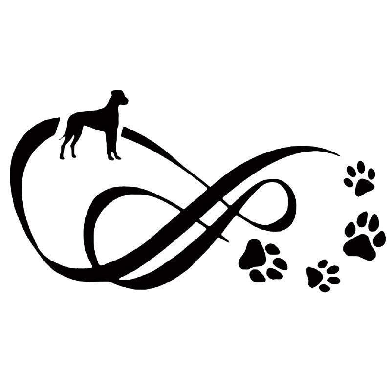 New Hot 18.2*9.8CM Great Dane Dog Paw Print Car Stickers  Vinyl Decal Car Styling Truck Decoration