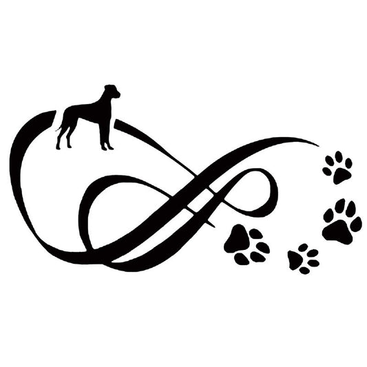 New Hot 18.2*9.8CM Great Dane Dog Paw Print Car Stickers  Vinyl Decal Car Styling Truck Decoration