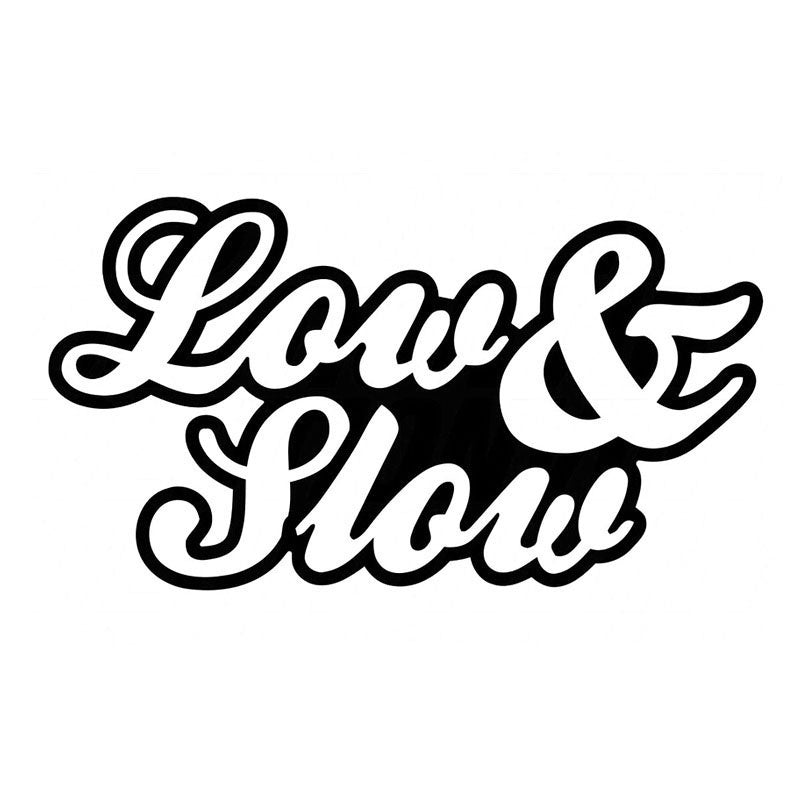 2017 NEW 15.2*8.5CM LOW & SLOW Car Sticker Decal Fun Text Motorcycle Decals Car Styling