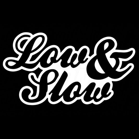 2017 NEW 15.2*8.5CM LOW & SLOW Car Sticker Decal Fun Text Motorcycle Decals Car Styling