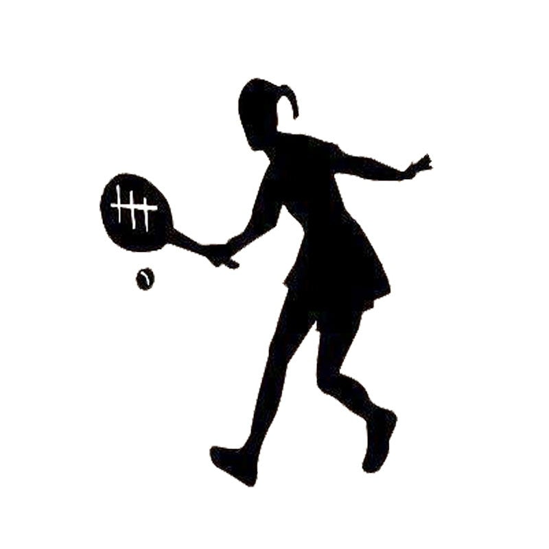 Hot 9.5cm*12cm Car Styling Play Tennis Sports Car Stickers Girl Vinyl