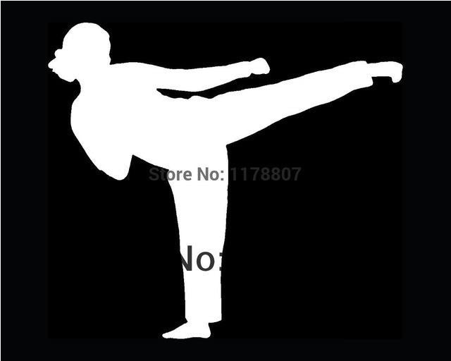New Hot 11 cm x 14 cm Karate Girl JDM Graphic Vinyl Decal Car Sticker Windshield Window Glass Bumper Funny Truck Auto Door SUV Art Wall Laptop Waterproof Protector Refit