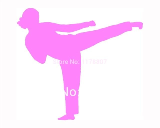 New Hot 11 cm x 14 cm Karate Girl JDM Graphic Vinyl Decal Car Sticker Windshield Window Glass Bumper Funny Truck Auto Door SUV Art Wall Laptop Waterproof Protector Refit