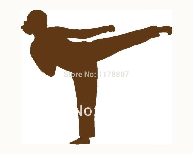 New Hot 11 cm x 14 cm Karate Girl JDM Graphic Vinyl Decal Car Sticker Windshield Window Glass Bumper Funny Truck Auto Door SUV Art Wall Laptop Waterproof Protector Refit