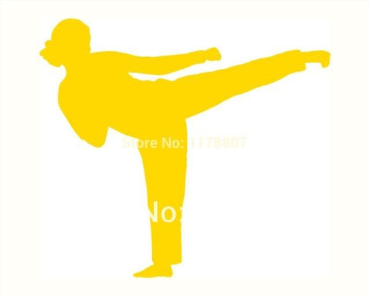 New Hot 11 cm x 14 cm Karate Girl JDM Graphic Vinyl Decal Car Sticker Windshield Window Glass Bumper Funny Truck Auto Door SUV Art Wall Laptop Waterproof Protector Refit
