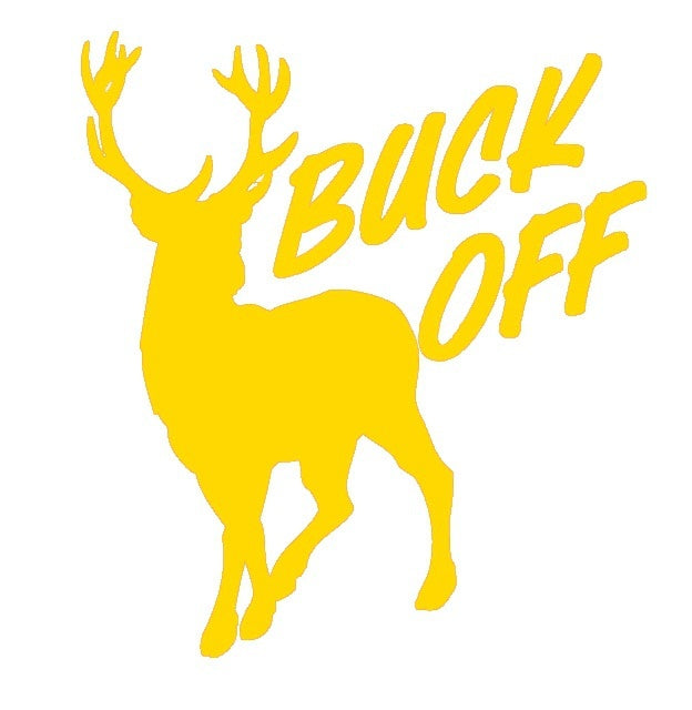 Fashion 6* 5.4 inch Buck Off Deer Animal Graphic Vinyl Decal Car Window Glass Bumper Sticker funny JDM Auto SUV Art Wall Laptop Waterproof Protector Refit