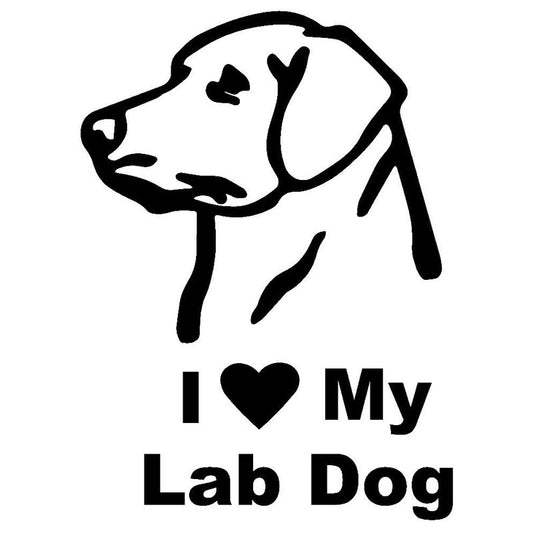 New Hot 13.2CM*17.8CM I Love My Lab Dog Funny Vinyl Decal Car Sticker Car Styling Vinyl Decals Decorative