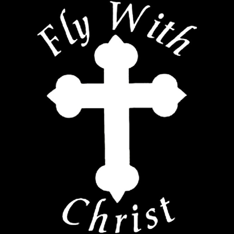2017 NEW 11.1CM*16CM Fly With Christ Sticker Cross God Jesus Car Stickers Motorcycle Decorating Stickers