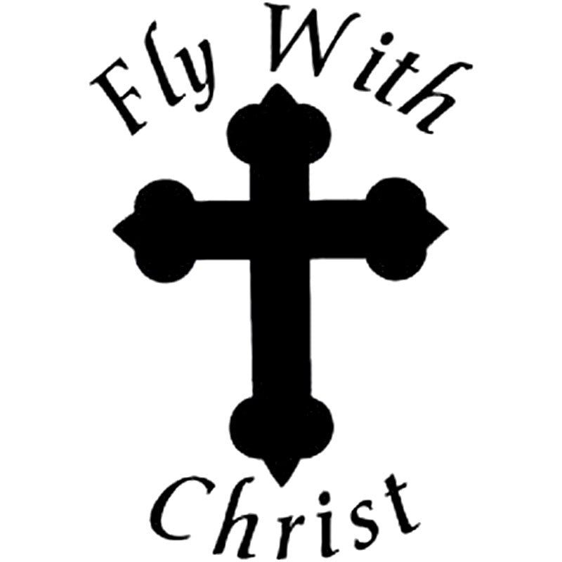 2017 NEW 11.1CM*16CM Fly With Christ Sticker Cross God Jesus Car Stickers Motorcycle Decorating Stickers