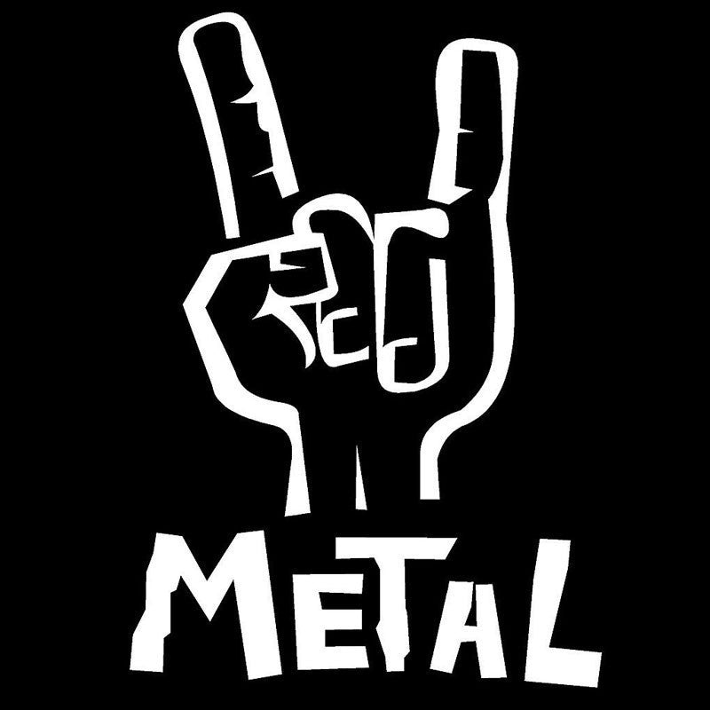 New Fashion  12.7CM*18CM Heavy Metal Hand Decal Sign Of The Horns Car Truck Vinyl Sticker Motorcycle Decorating Stickers Black/Sliver C8-0650