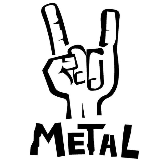 New Fashion  12.7CM*18CM Heavy Metal Hand Decal Sign Of The Horns Car Truck Vinyl Sticker Motorcycle Decorating Stickers Black/Sliver C8-0650