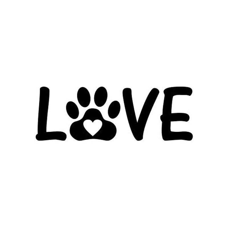 New Hot 12.5CM*4.5CM LOVE Dog Paw Vinyl Car Stickers Love Car Window Stickers Black Silver