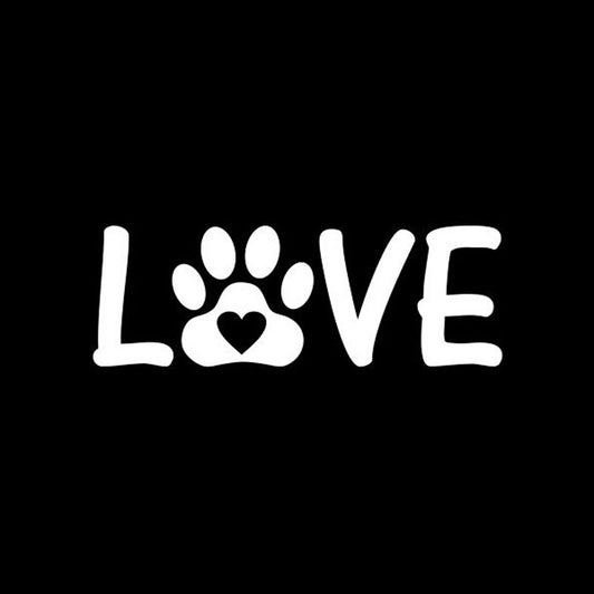 New Hot 12.5CM*4.5CM LOVE Dog Paw Vinyl Car Stickers Love Car Window Stickers Black Silver