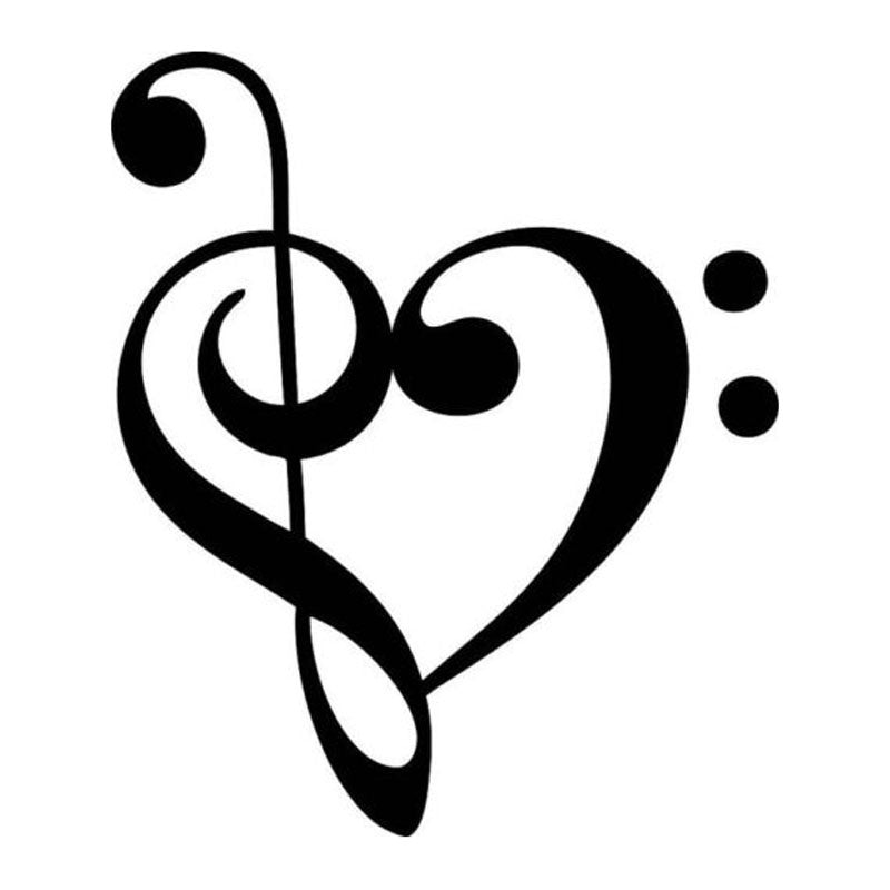 2017 NEW 12.8*15.2CM Funny Car Stickers Music Notes Cartoon Motorcycle Vinyl Car Decorative Accessories Black/Sliver