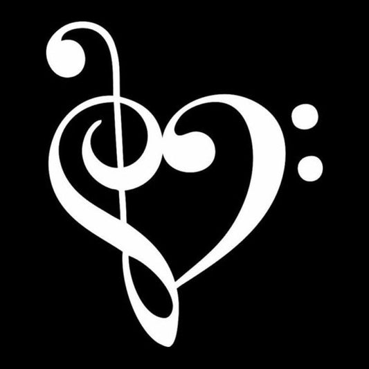 2017 NEW 12.8*15.2CM Funny Car Stickers Music Notes Cartoon Motorcycle Vinyl Car Decorative Accessories Black/Sliver