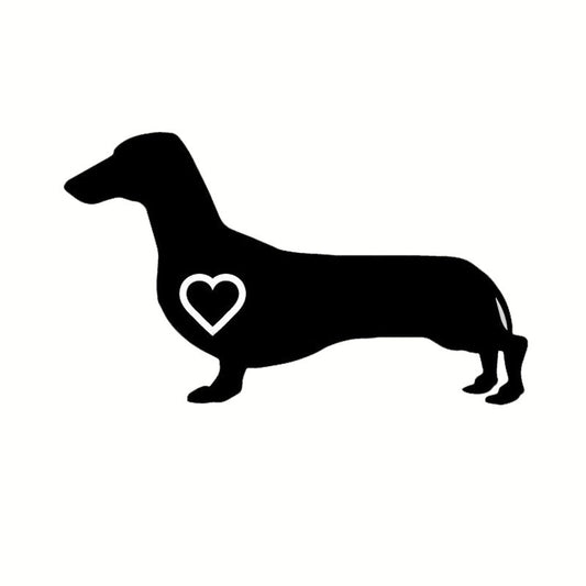 2017 NEW 16*9.5CM Dachshund Heart Creative  Car Stickers Cartoon Animal Motorcycle Decorative Decals