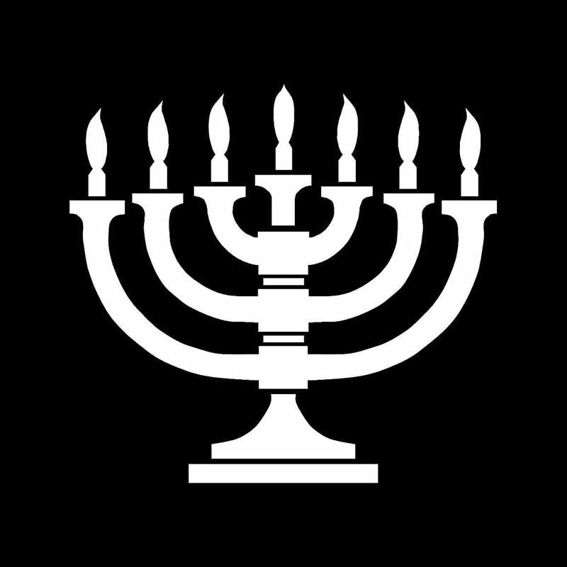 High-quality 16.3*15.2CM Unique Candle Menorah Car Sticker Personalized Motorcycle Vinyl Decals