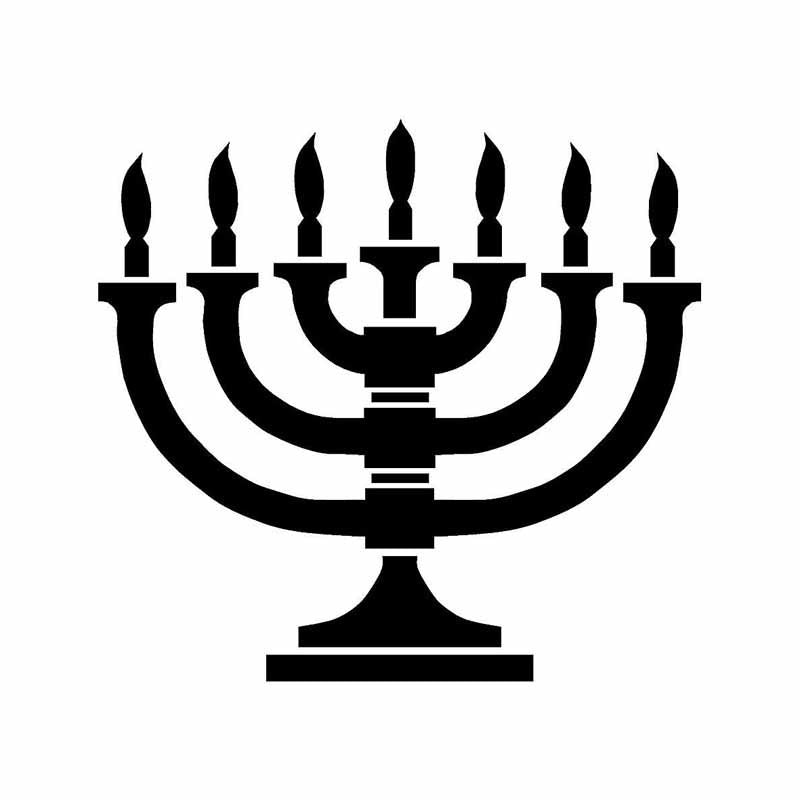High-quality 16.3*15.2CM Unique Candle Menorah Car Sticker Personalized Motorcycle Vinyl Decals