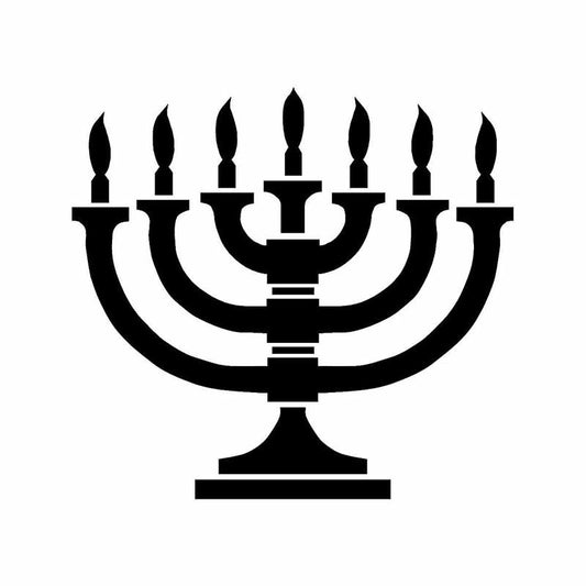 High-quality 16.3*15.2CM Unique Candle Menorah Car Sticker Personalized Motorcycle Vinyl Decals