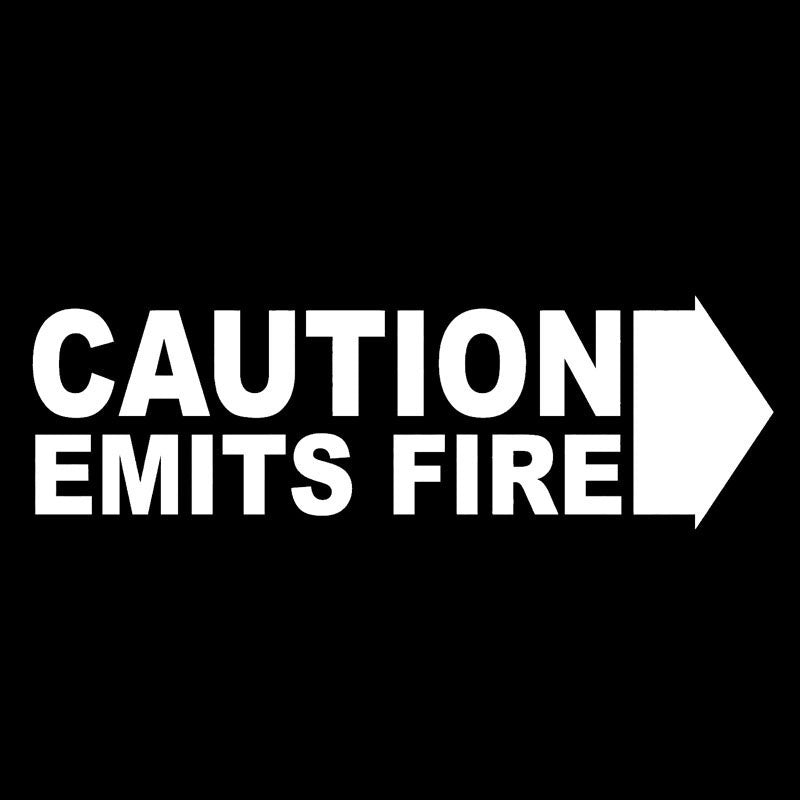 New Fashion 18*5.8CM CAUTION EMITS FIRE Funny JDM Car Decals Cool Vinyl Car Motorcycle Stickers Accessories