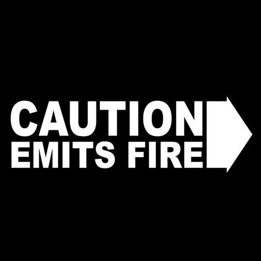 New Fashion 18*5.8CM CAUTION EMITS FIRE Funny JDM Car Decals Cool Vinyl Car Motorcycle Stickers Accessories