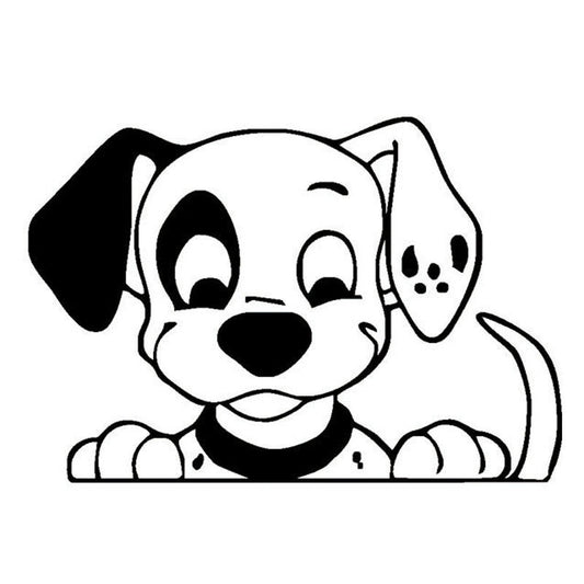 New Fashion  15*10CM Spotty Dog Cartoon Fun Car Sticker Personalized Classic  Decorative Decals Black/Sliver
