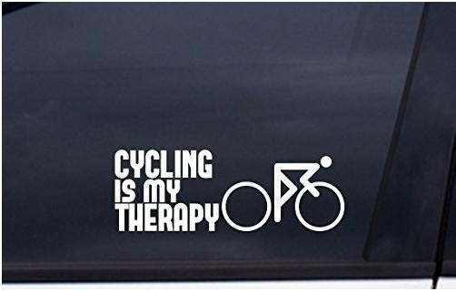 Cycling Is My Therapy Vinyl Decal Cycling Bicycle Sticker