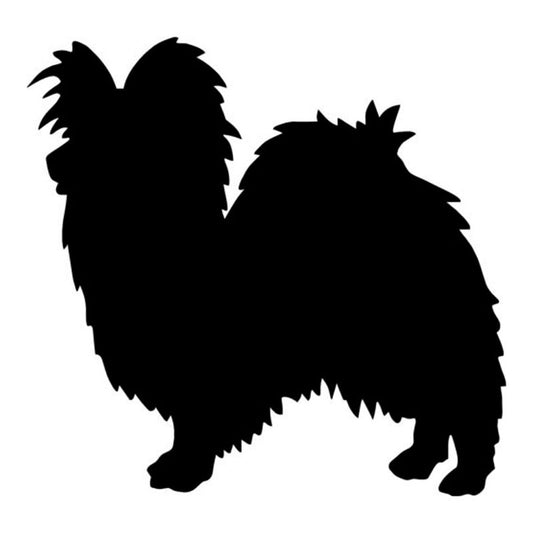 2017 NEW 9.9*9.5CM Papillon Dog Vinyl Decal Silhouette  Car Stickers Car Styling Accessories