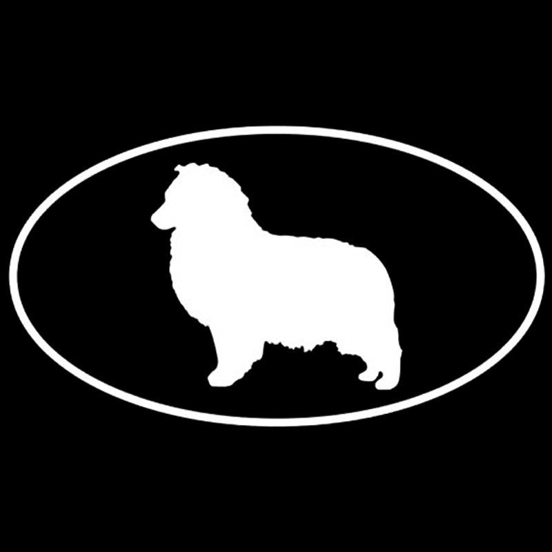 Fashion  13*7.2CM Shetland Sheepdog Dog Car Stickers Personality Vinyl Decal Car Styling Truck Decoration Black/Silver S1-0678