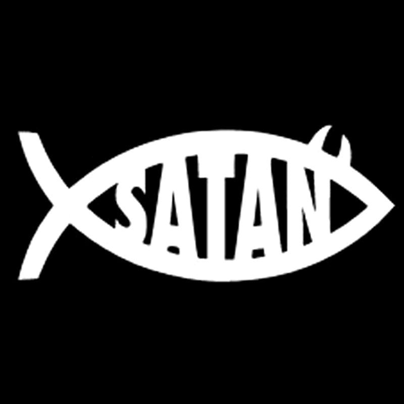 Hot 15.2CM*6.2CM Satan Fish Jesus Devil God Motorcycle Car Stickers Emblem Car Accessories